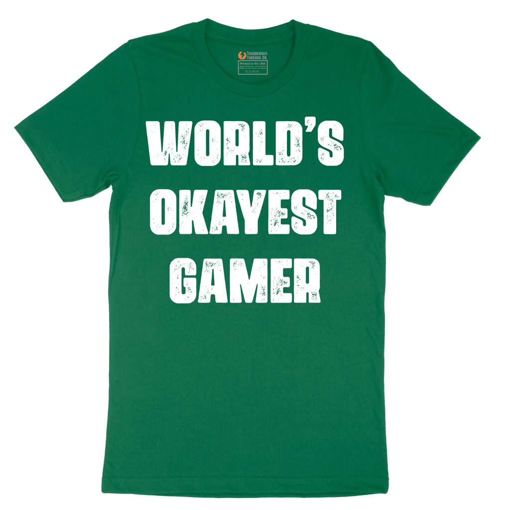 Worlds Okayest Gamer - Mens T-Shirt - Sizes S - 6XL