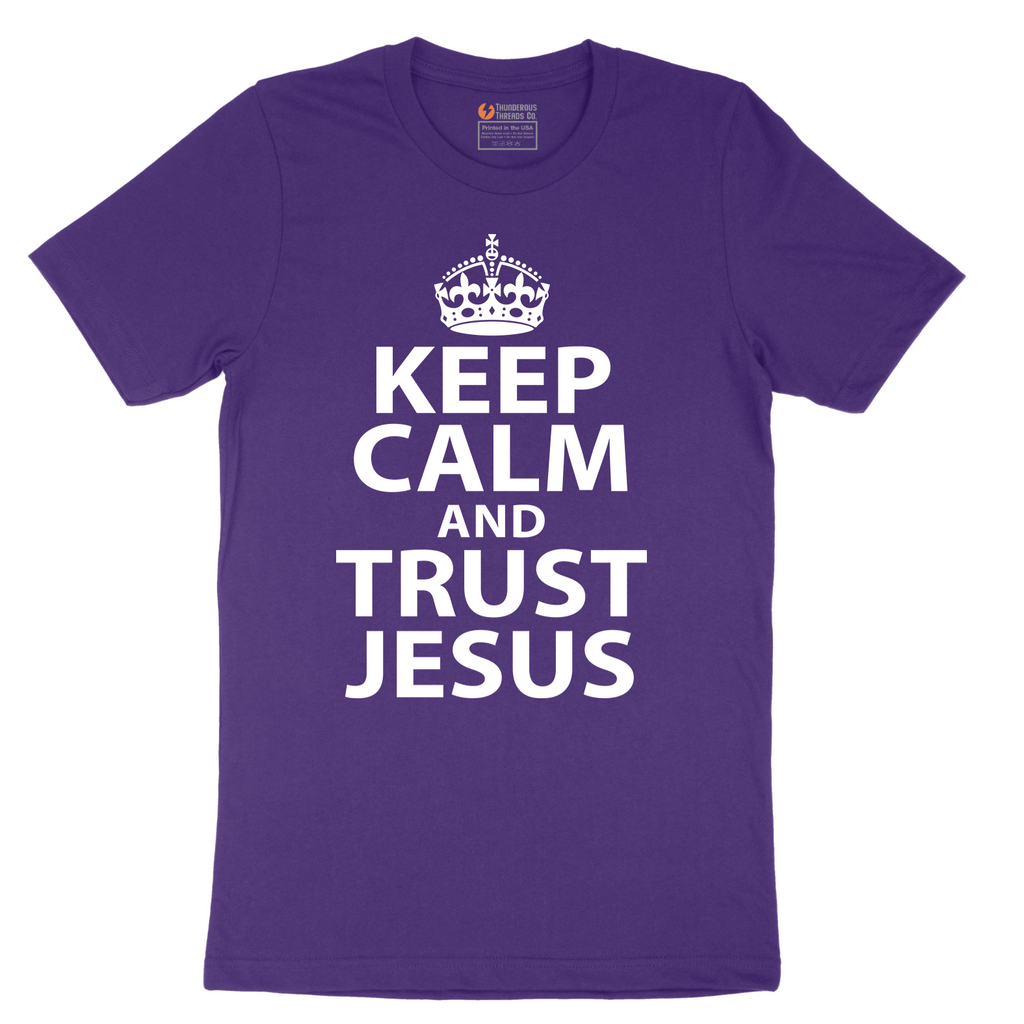 Keep Calm and Trust Jesus - Mens T-Shirt - Sizes S - 6XL