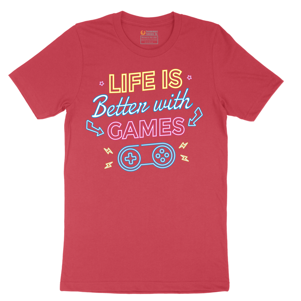 LIfe is Better with Games - Mens T-Shirt - Sizes S - 6XL