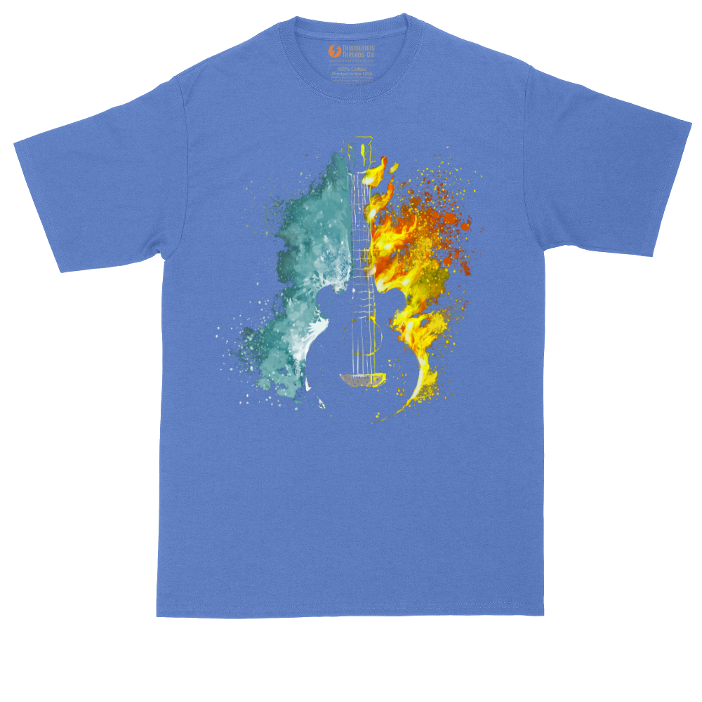 Guitar Fire and Water | Mens Tall T-Shirt