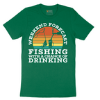 Weekend Forecast_Fishing with a Chance of Drinking - Mens T-Shirt - Sizes S - 6XL