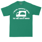 I Enjoy Romantic Walks to the Taco Truck | Mens Tall T-Shirt