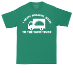 I Enjoy Romantic Walks to the Taco Truck | Mens Tall T-Shirt