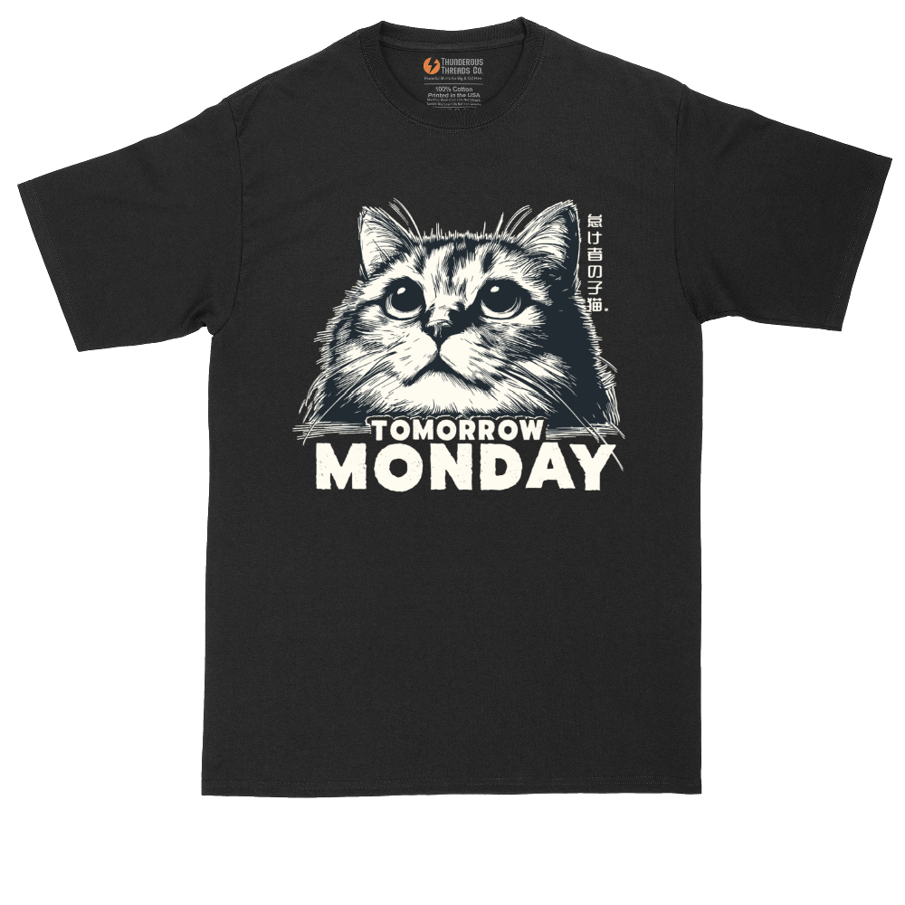 Tomorrow Monday Lazy Cat - Mens Tall T-Shirt