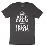 Keep Calm and Trust Jesus - Mens T-Shirt - Sizes S - 6XL