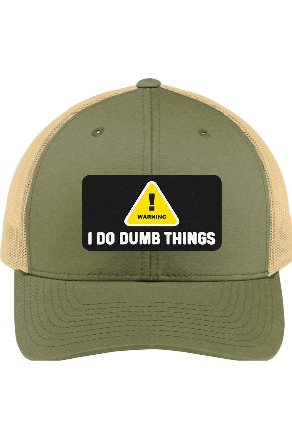 Warning I Do Dumb Things - 3D Patch Trucker Hat
