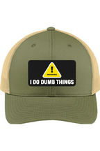 Warning I Do Dumb Things - 3D Patch Trucker Hat