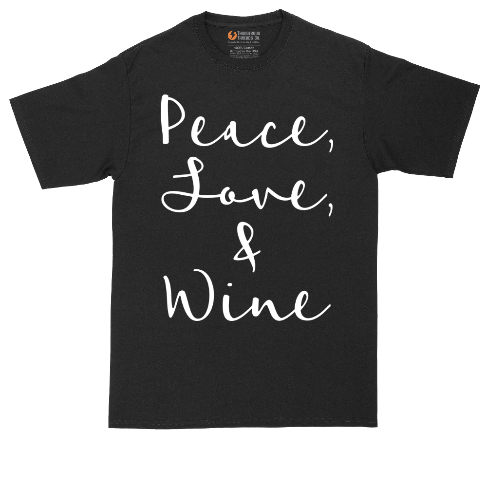 Peace Love and Wine | Mens Tall T-Shirt