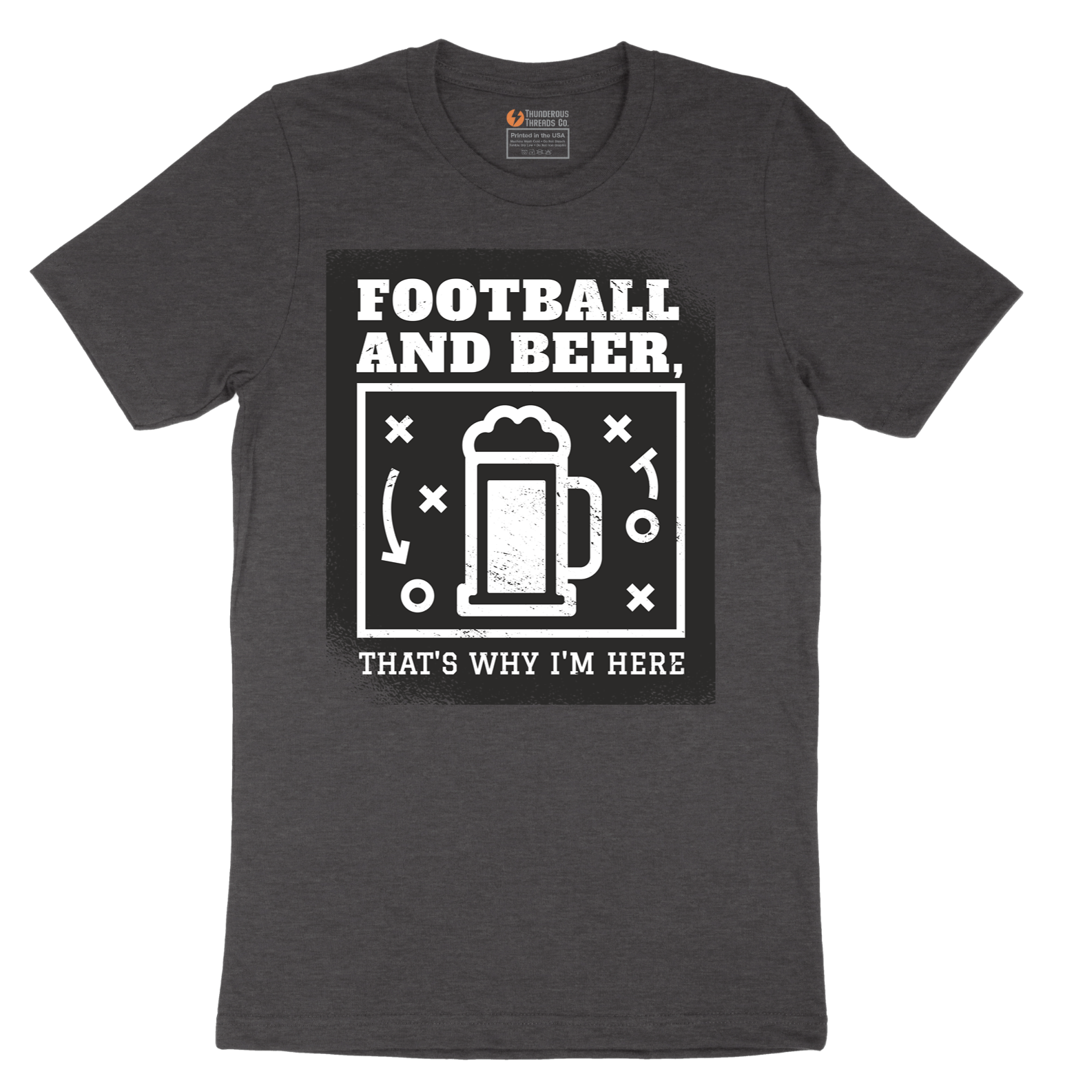 Football and Beer thats Why I'm Here - Mens T-Shirt - Sizes S - 6XL