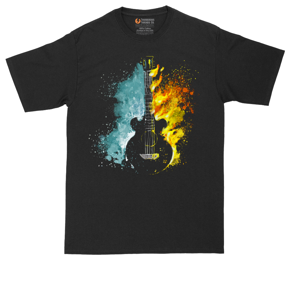 Guitar Fire and Water | Mens Tall T-Shirt