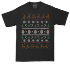 Santa and Reindeer Ugly Christmas Sweater | Mens Tall T-Shirt