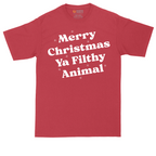 Merry Christmas Ya Filthy Animal | Mens Tall T-Shirt