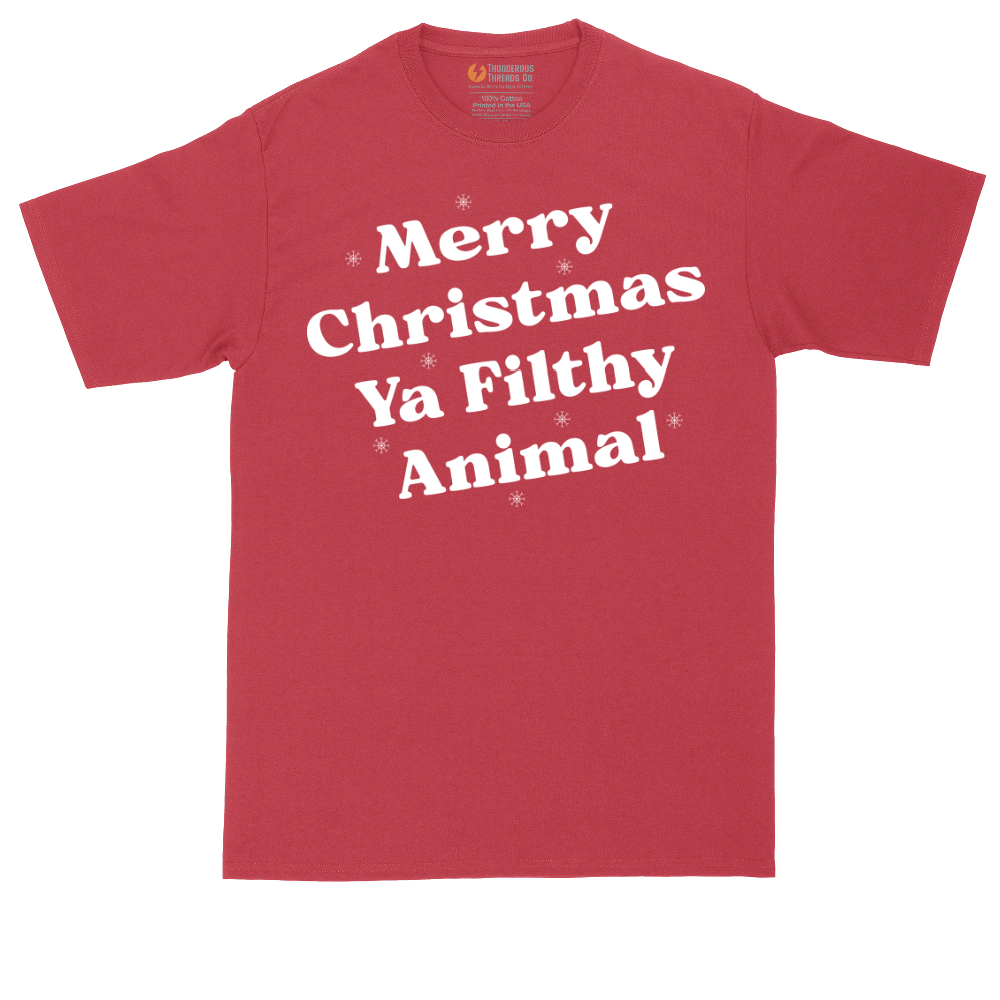 Merry Christmas Ya Filthy Animal | Mens Tall T-Shirt