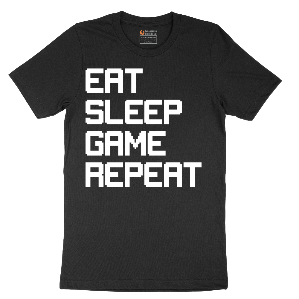 Eat Sleep Game Repeat - Mens T-Shirt - Sizes S - 6XL