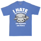 I Hate Morning People and Mornings and People Cat Shirt | Mens Tall T-Shirt