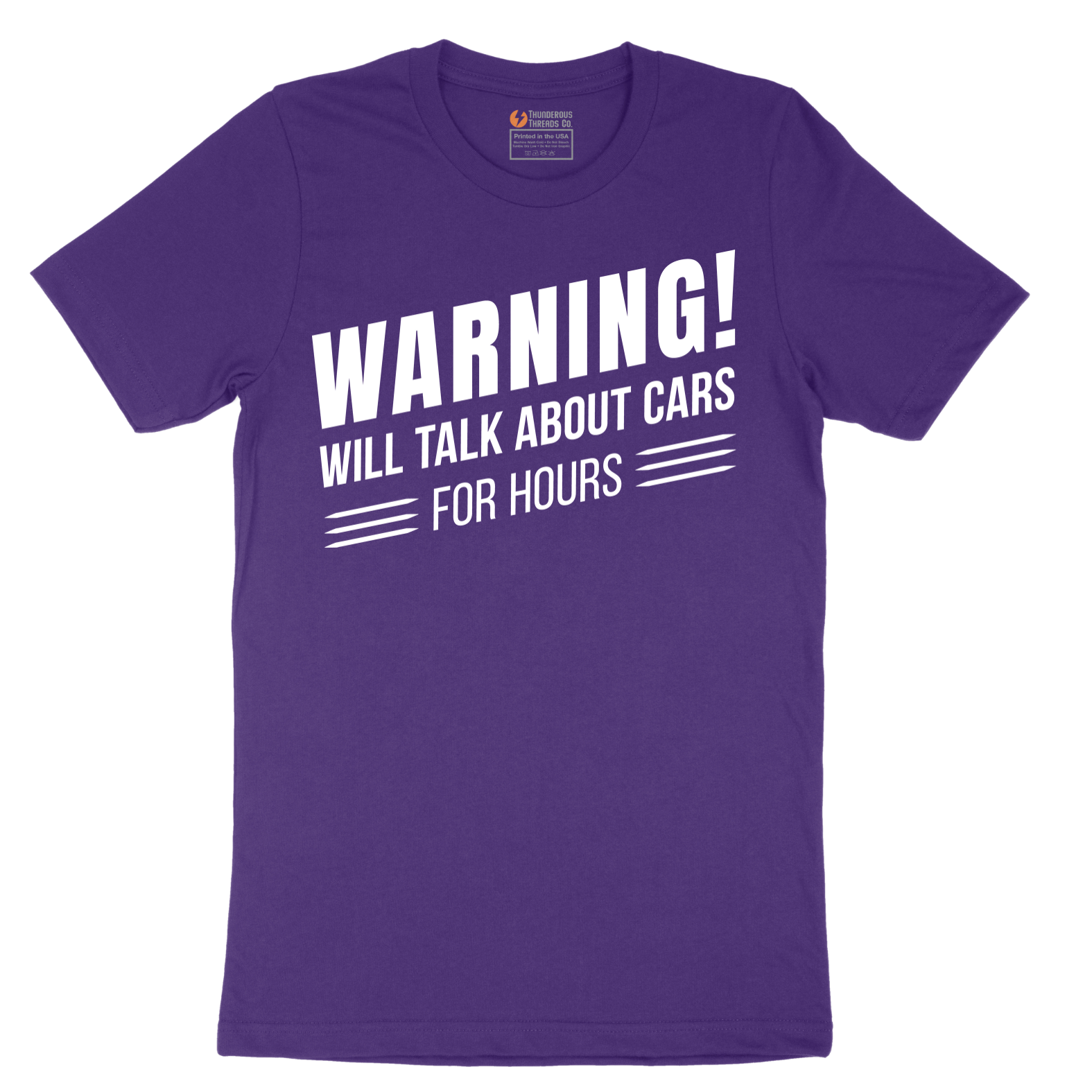 Warning Will Talk About Cars for Hours - Mens T-Shirt - Sizes S - 6XL