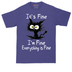 Stressed Cat Everything is Fine | Mens Tall T-Shirt