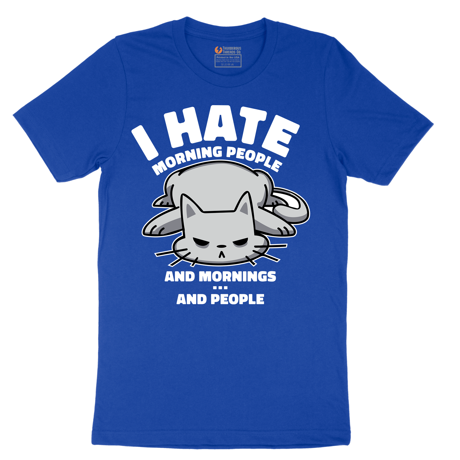 I Hate Morning People and Mornings and People Cat Shirt - Mens T-Shirt - Sizes S - 6XL