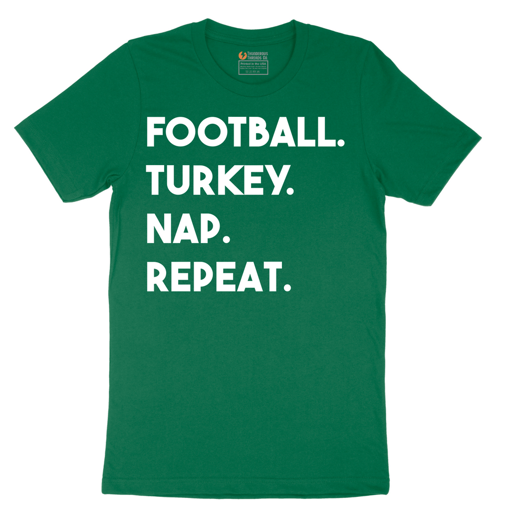 Football Turkey Nap Repeat - Mens T-Shirt - Sizes S - 6XL