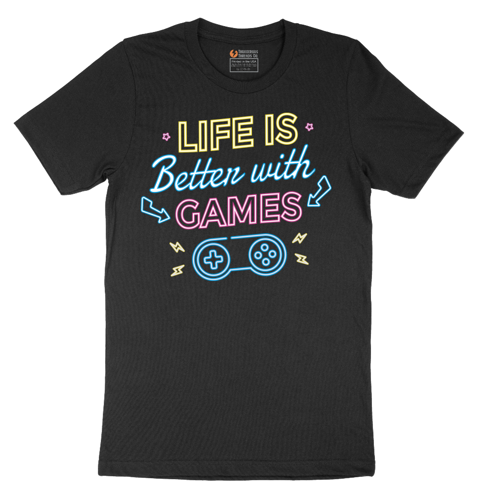 LIfe is Better with Games - Mens T-Shirt - Sizes S - 6XL