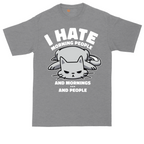 I Hate Morning People and Mornings and People Cat Shirt | Mens Tall T-Shirt