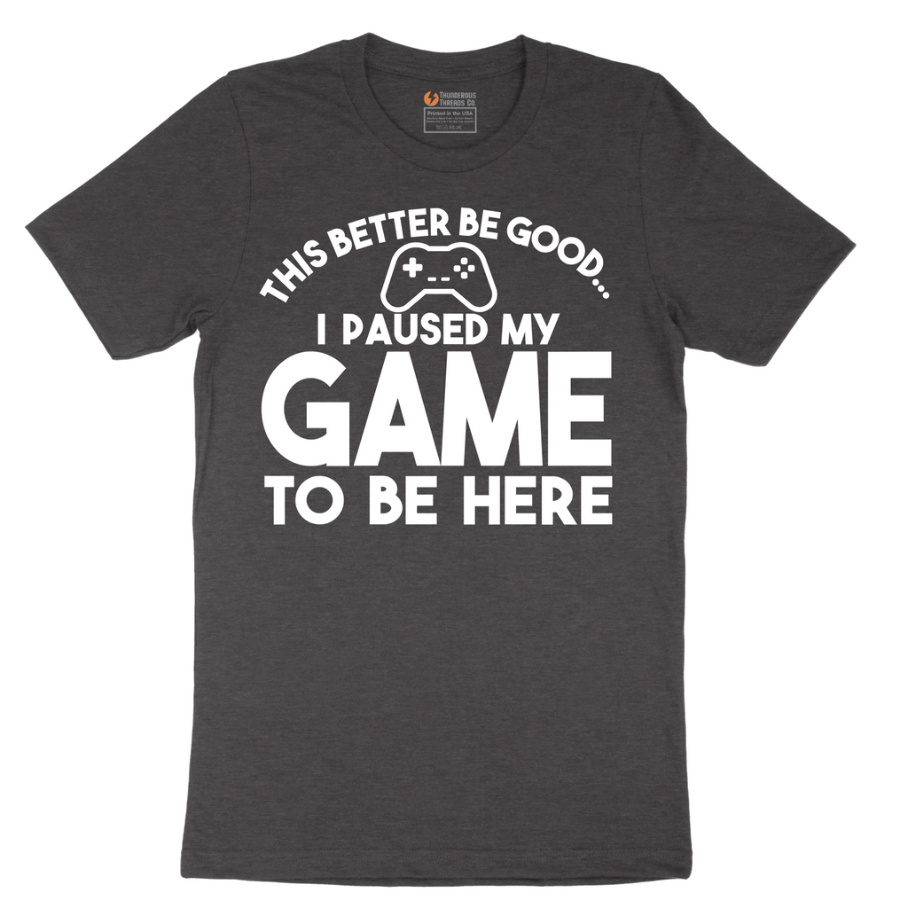 This Better Be Good I Paused My Game to Be Here - Mens T-Shirt - Sizes S - 6XL