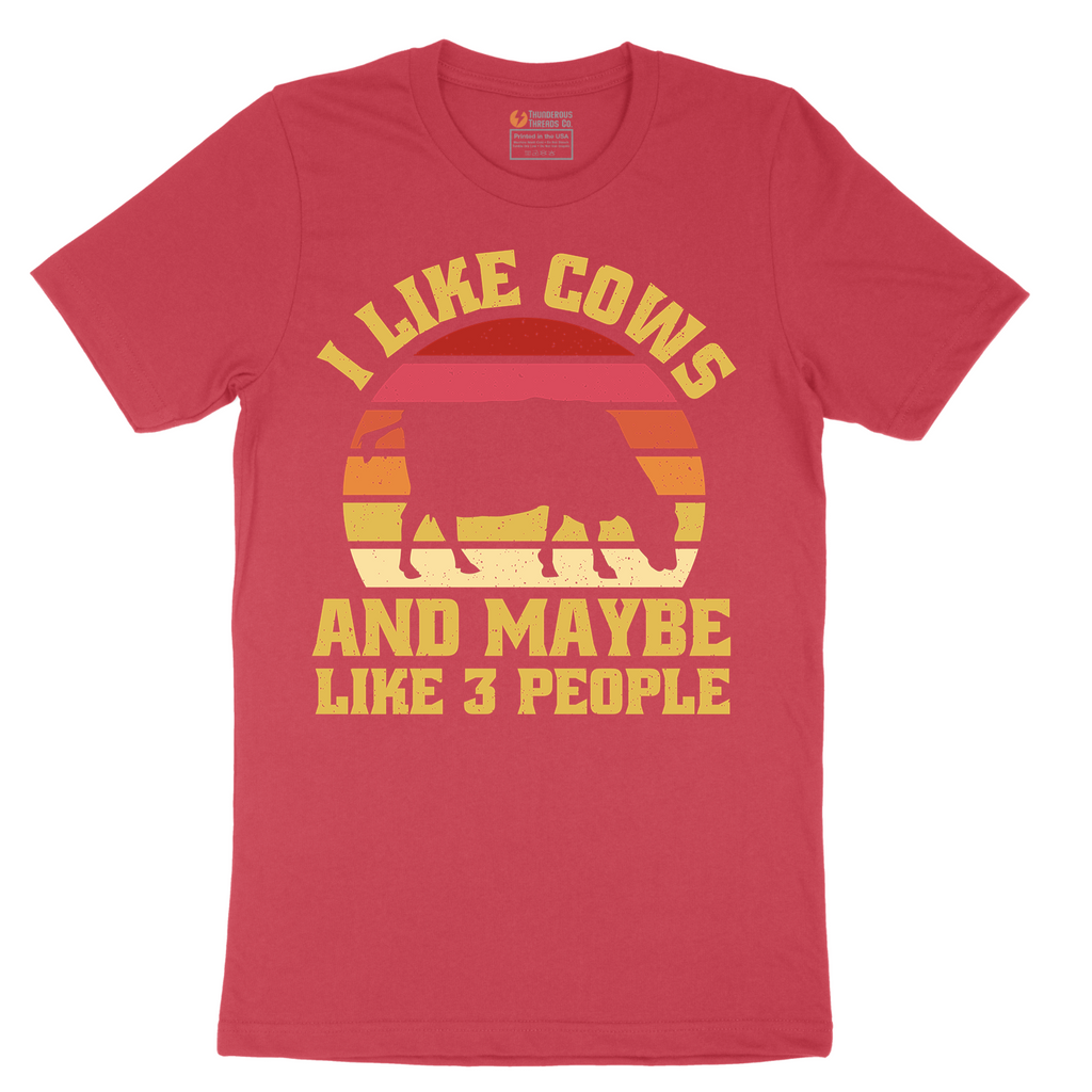 I Like Cows and Maybe Like 3 People - Mens T-Shirt - Sizes S - 6XL