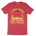 I Like Cows and Maybe Like 3 People - Mens T-Shirt - Sizes S - 6XL