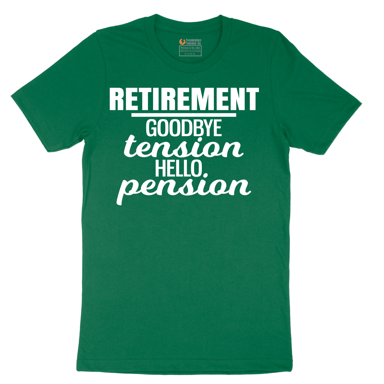 Retirement Goodbye Tension Hello Pension - Mens T-Shirt - Sizes S - 6XL