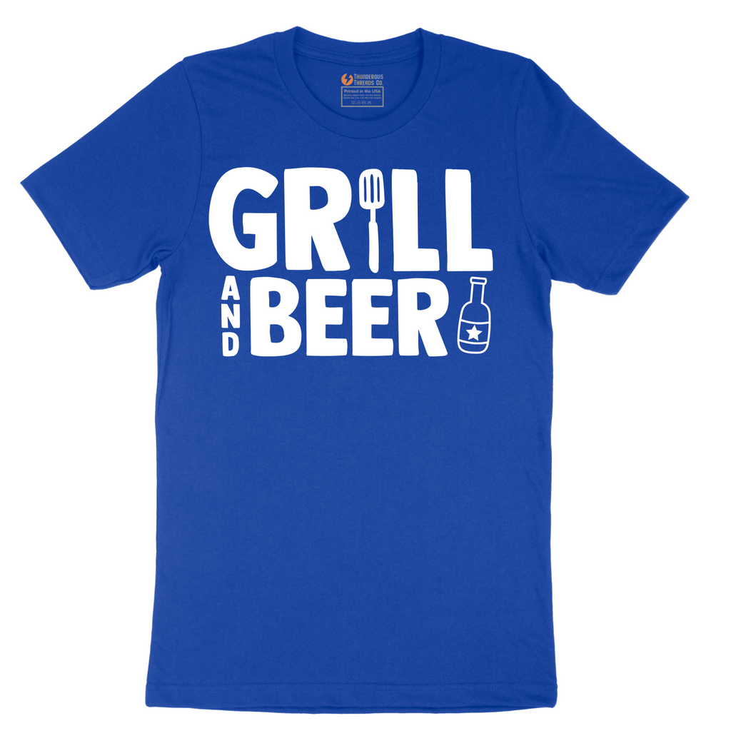 Grill and Beer - Mens T-Shirt - Sizes S - 6XL