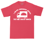 I Enjoy Romantic Walks to the Taco Truck | Mens Tall T-Shirt