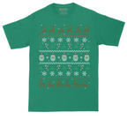 Santa and Reindeer Ugly Christmas Sweater | Mens Tall T-Shirt
