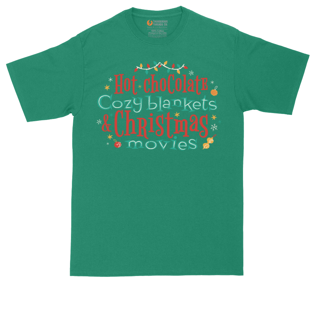 Hot Chocolate Cozy Blankets and Christmas Movies | Mens Tall T-Shirt