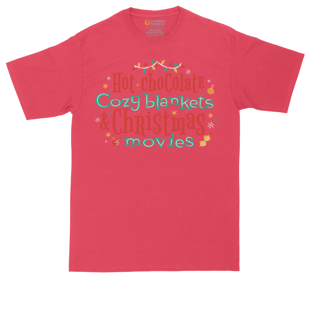 Hot Chocolate Cozy Blankets and Christmas Movies | Mens Tall T-Shirt