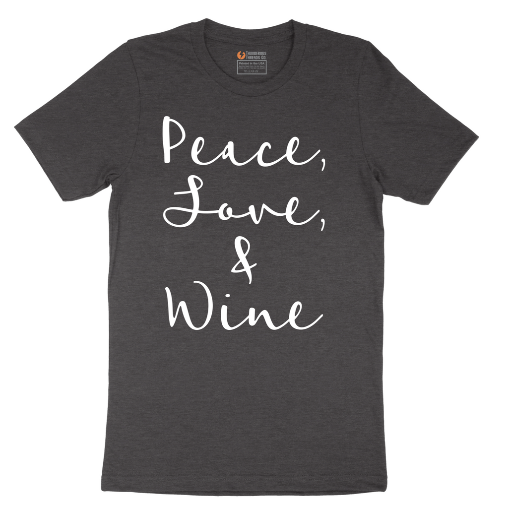 Peace Love and Wine - Mens T-Shirt - Sizes S - 6XL