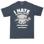 I Hate Morning People and Mornings and People Cat Shirt | Mens Tall T-Shirt