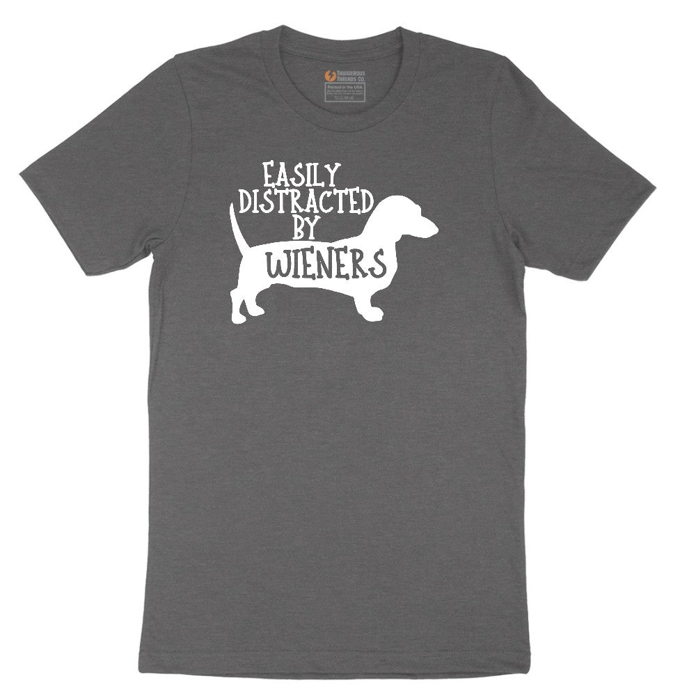 Easily Distracted by Weiners Short Sleeve Tee - Dark Heather Grey