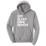 Eat Sleep Game Repeat - Mens & Ladies T-Shirt Ladies Hoodie - Athletic Heather