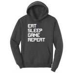 Eat Sleep Game Repeat - Mens & Ladies T-Shirt Ladies Hoodie - Dark Heather Grey