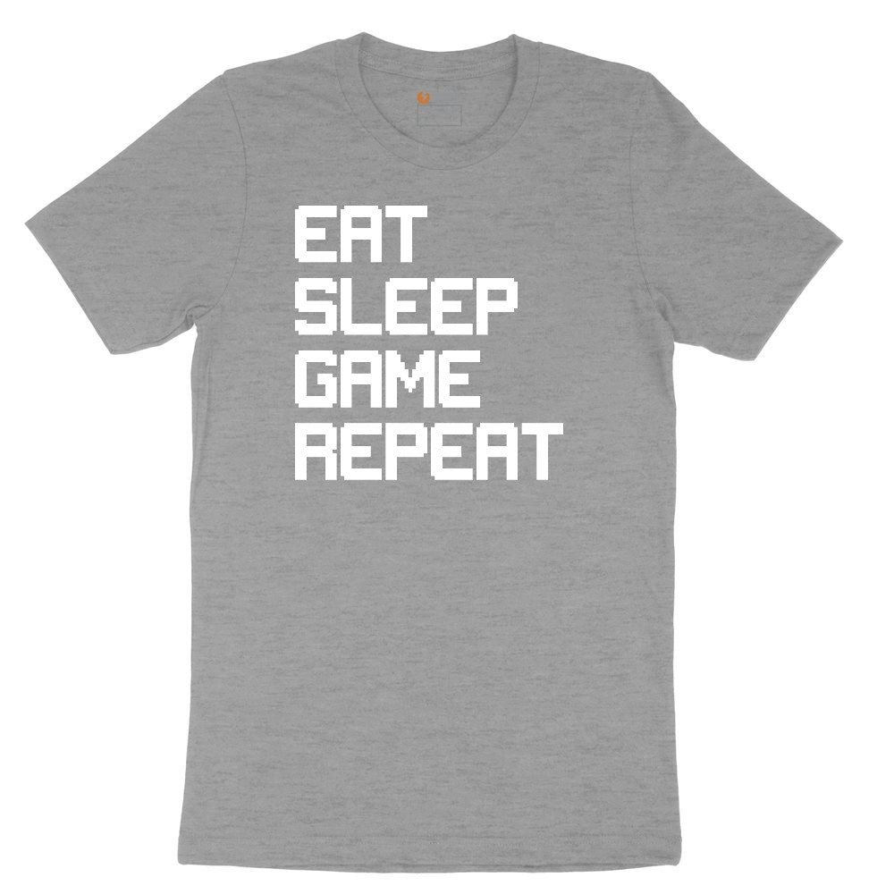 Eat Sleep Game Repeat - Mens & Ladies T-Shirt Ladies Short Sleeve Tee - Granite Heather