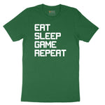 Eat Sleep Game Repeat - Mens & Ladies T-Shirt Short Sleeve Tee - Athletic Kelly