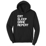 Eat Sleep Game Repeat - Mens & Ladies T-Shirt Toddler Hoodie - Jet Black