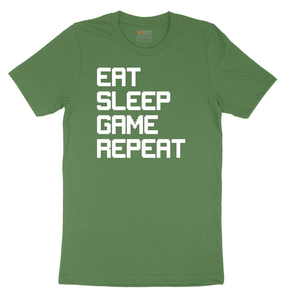 Eat Sleep Game Repeat - Mens & Ladies T-Shirt Toddler Short Sleeve Tee - Athletic Kelly
