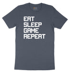 Eat Sleep Game Repeat - Mens & Ladies T-Shirt Toddler Short Sleeve Tee - Heather Navy