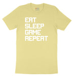 Eat Sleep Game Repeat - Mens & Ladies T-Shirt Toddler Short Sleeve Tee - Yellow