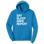 Eat Sleep Game Repeat - Mens & Ladies T-Shirt Youth Hoodie - Sapphire