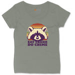 Eat Trash Do Crime Ladies Curvy Tee - Bamboo Blackout