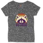 Eat Trash Do Crime Ladies Curvy Tee - Black Leopard