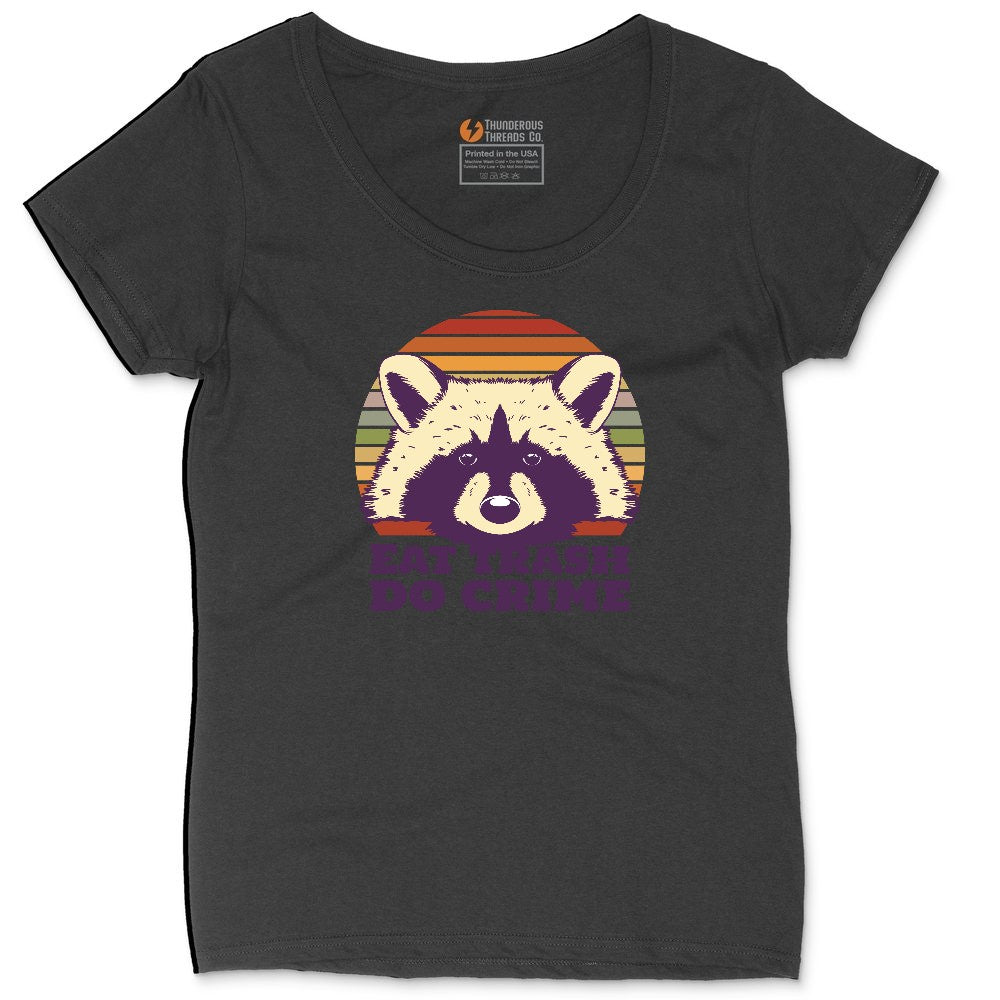 Eat Trash Do Crime Ladies Curvy Tee - Black