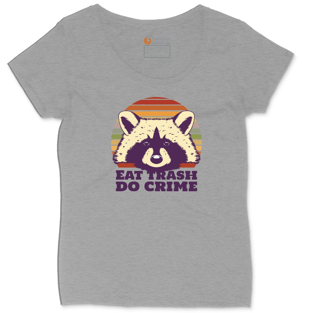 Eat Trash Do Crime Ladies Curvy Tee - Granite Heather